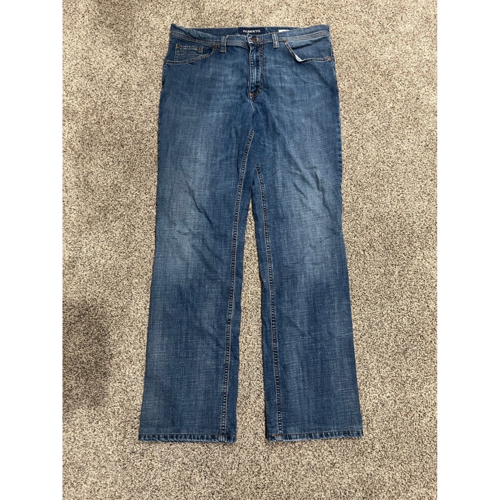 Alberto Tommy Comfort Fit Jeans Mens 34x34 Blue Authentic Denim Straight Leg